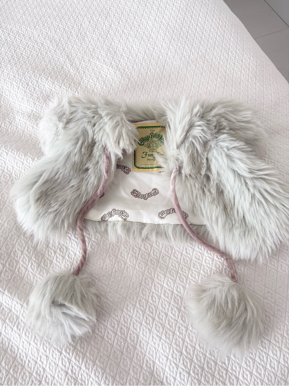 Vintage 1980s Cabbage Patch Kids Original Fur Coat Faux Fur Pom Pom